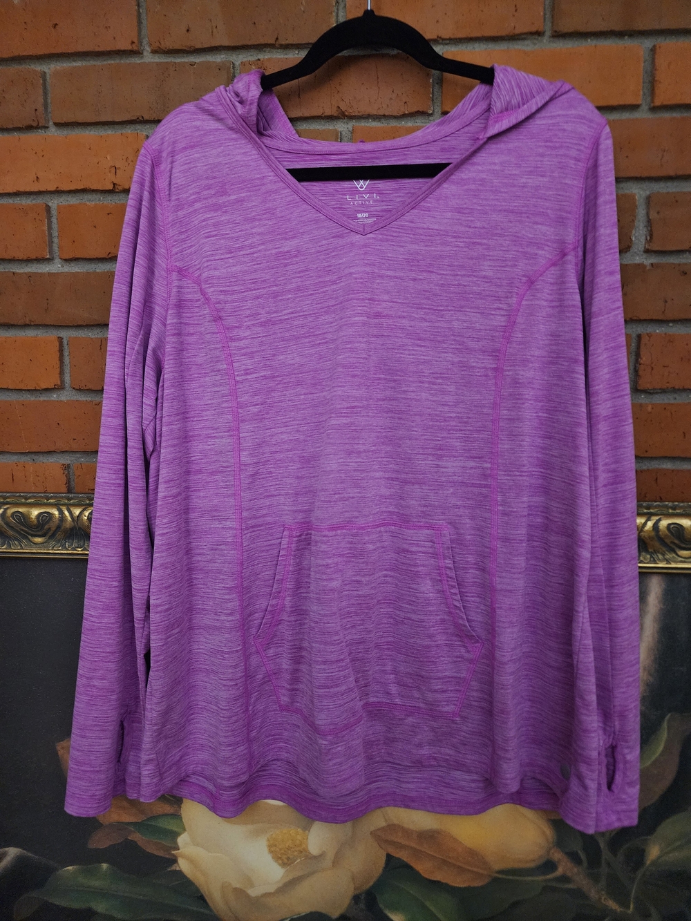 Livi Active Lavender Heather Hooded Pullover 18/20